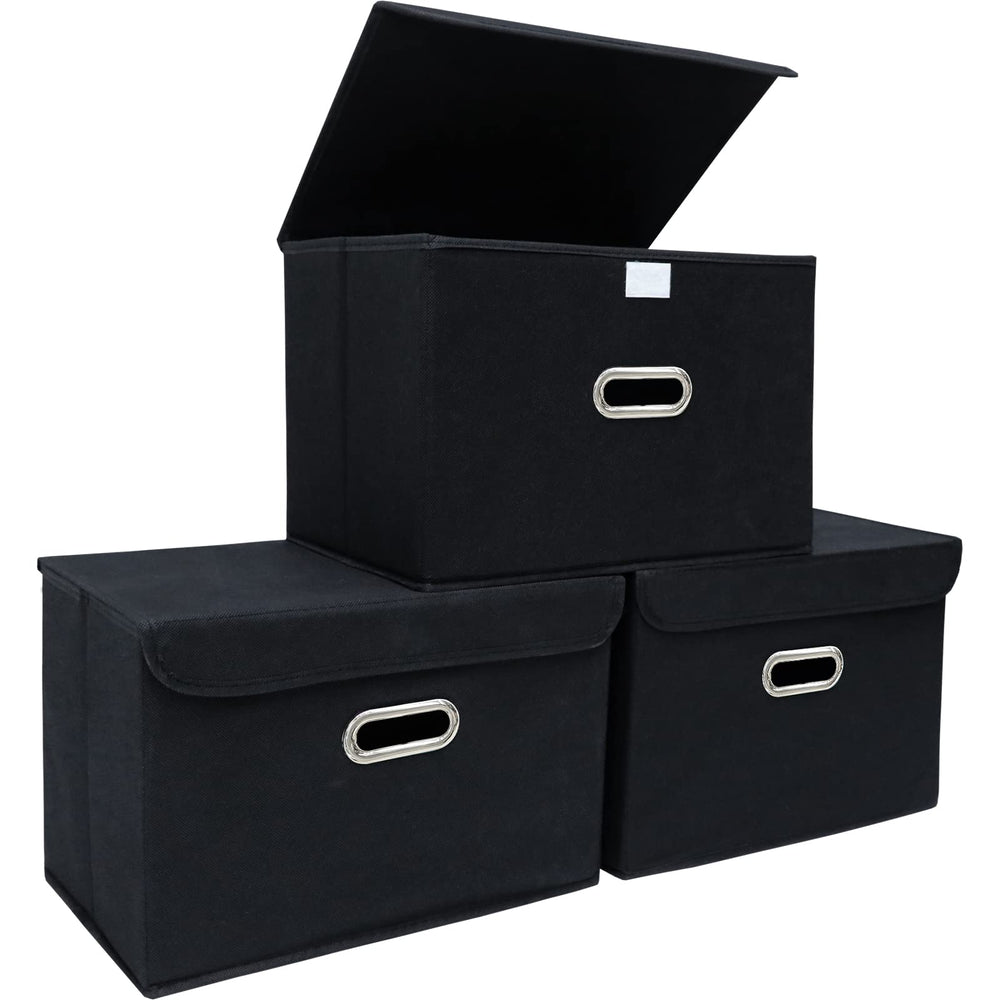 STOREONE fabric storage cube bin with lid for spacious closet organization.
