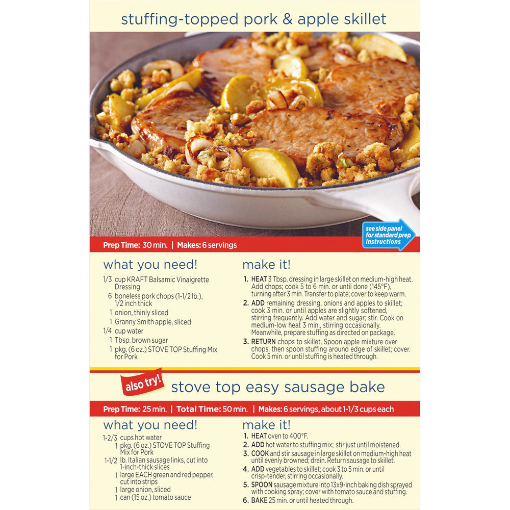 Stove Top Pork Stuffing Mix helps create a warm family dinner table scene.