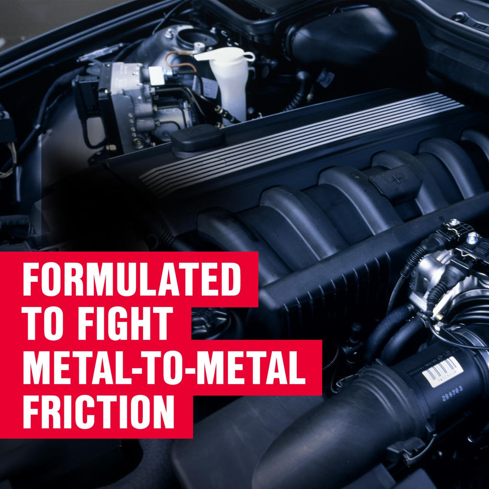 STP Ultra 5in1 engine-compartment scene suggests reduced friction for smoother running.