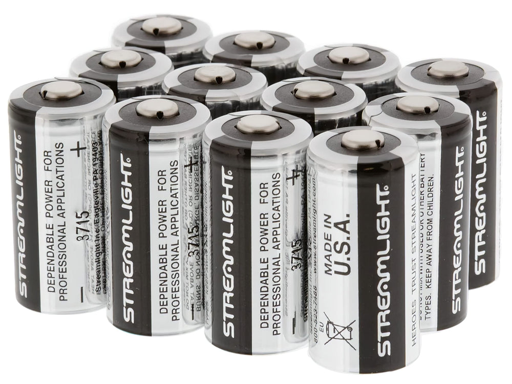 CR123A battery in a flashlight demonstrating quick power for outdoor use