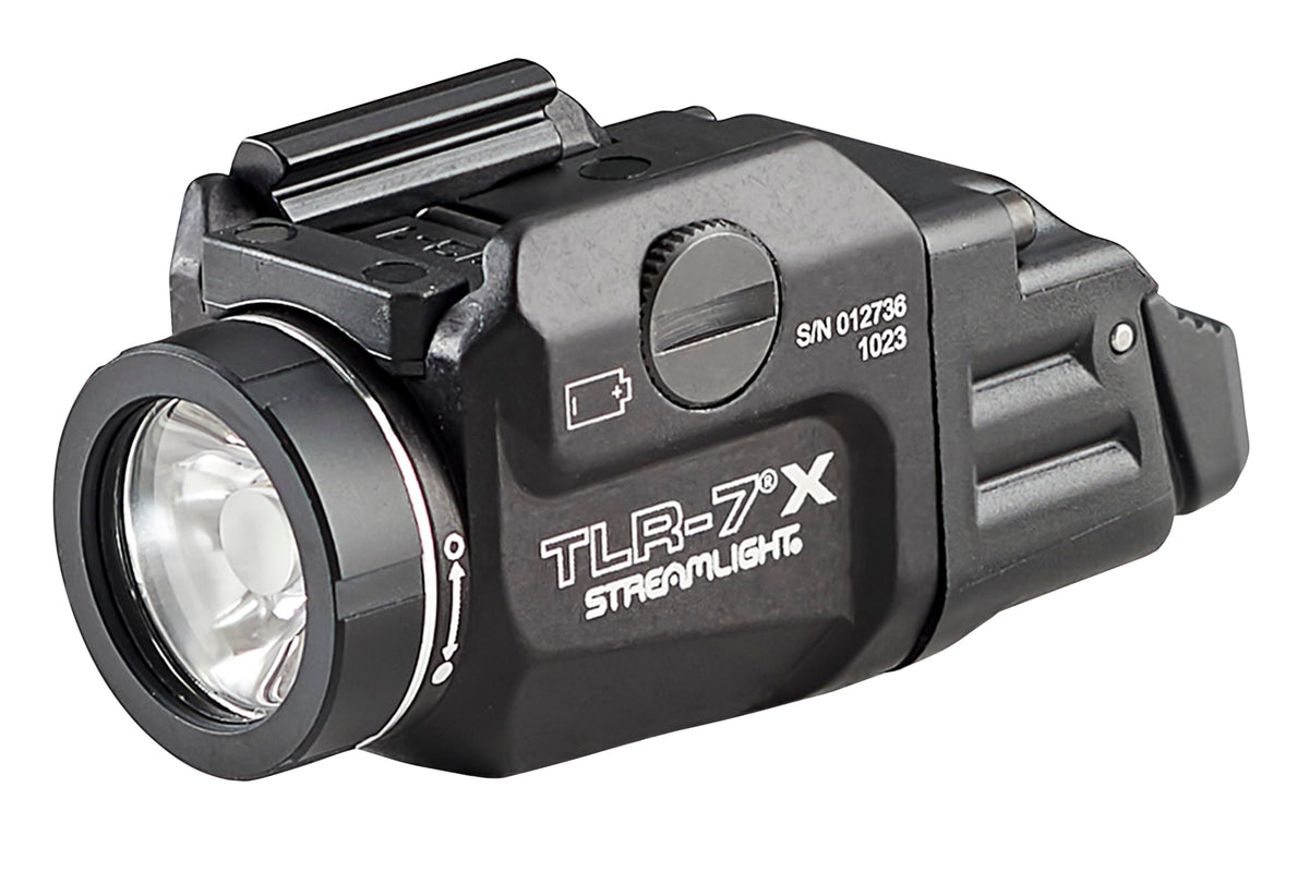 Streamlight TLR-7 X attachment rail clamp enables rapid, tool-free mounting.