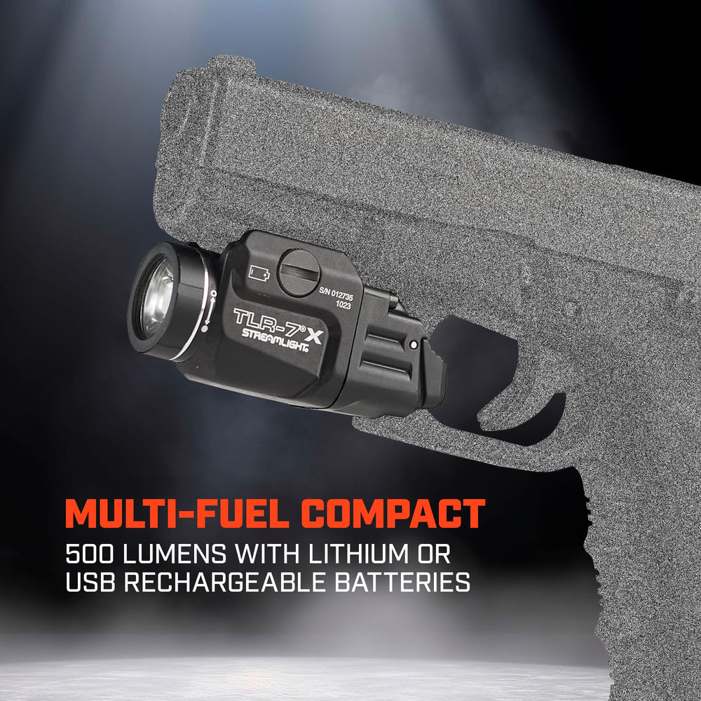 Streamlight TLR-7 X programmable strobe for signaling.