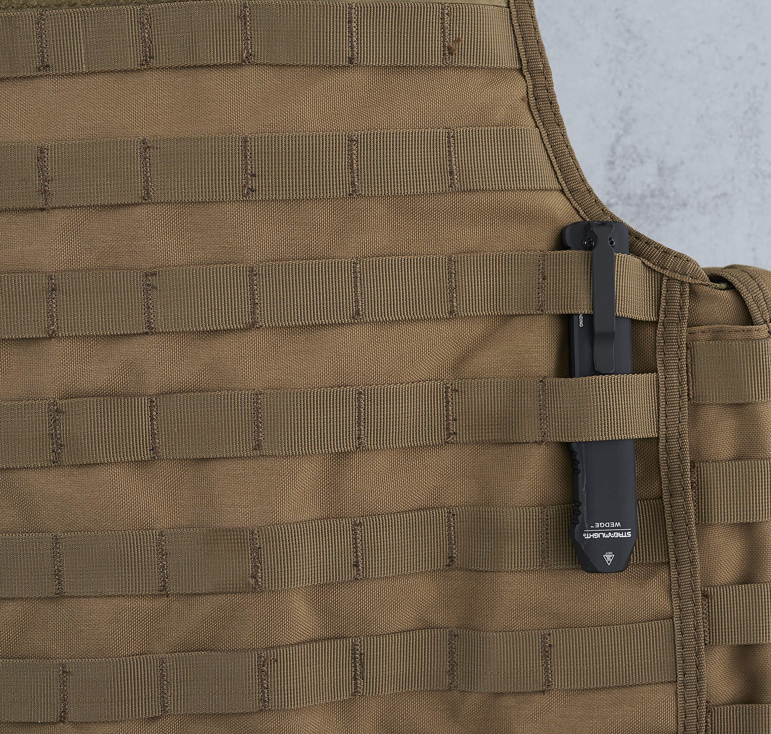 Streamlight Wedge rugged anodized aluminum housing for durability.