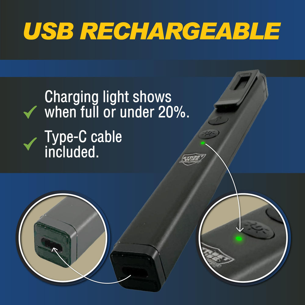 Streetwise Hot Rod Pain Pen built-in magnet enables hands-free use on metal.
