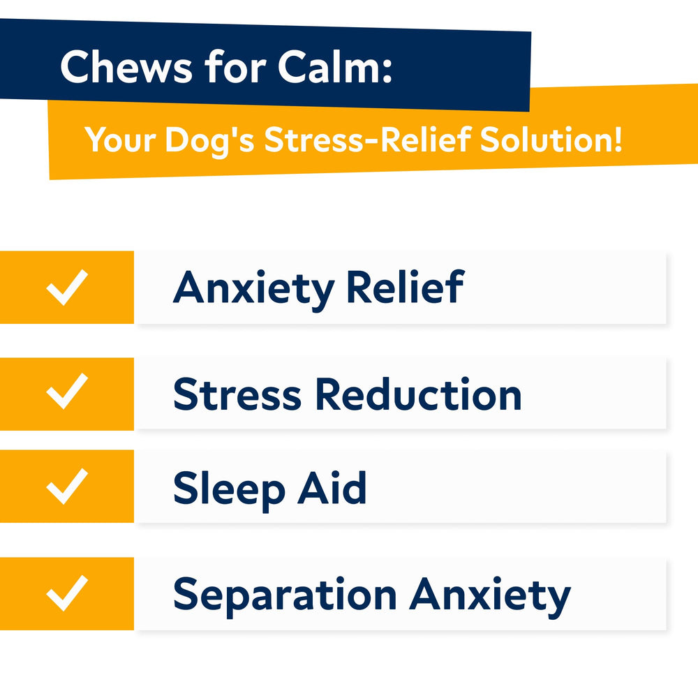 Packaging front of STRELLALAB calming chews with USA-made quality.
