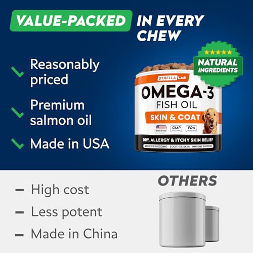 STRELLALAB Omega3 dog treats flavor and palatability closeup.
