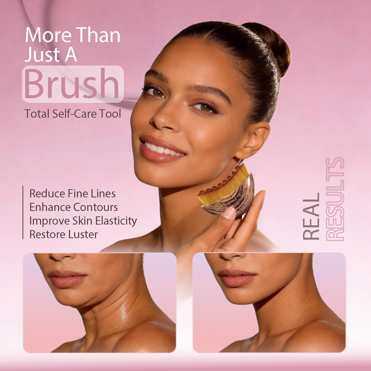 Strict Lymphatic Contour Face Brush usable dry or wet with serums.