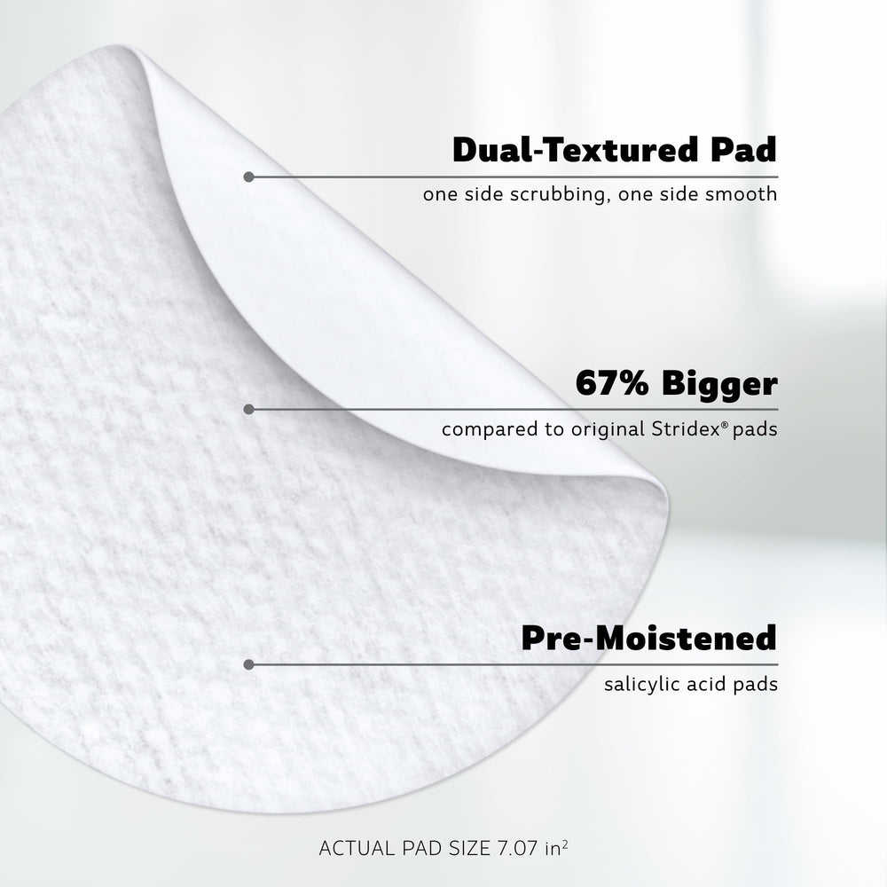 Stridex XL alcohol-free pad for gentler cleansing