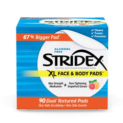 Stridex XL dual-textured pad close-up for deep cleansing