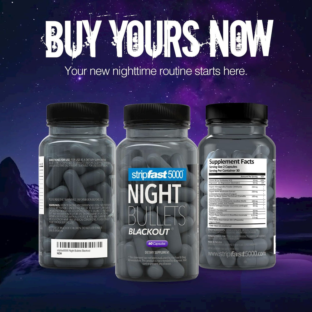 stripfast5000 Night Bullets chamomile component emphasizes a calming blend.