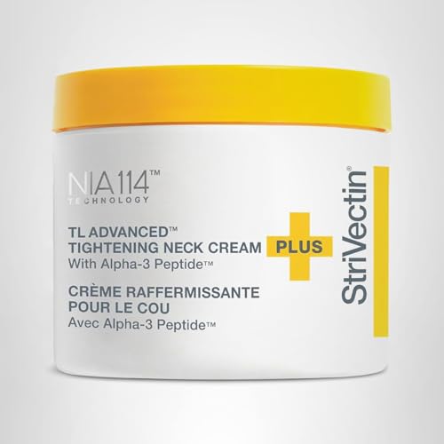 StriVectin skin firming neck area application demonstrated for smoother decollete.