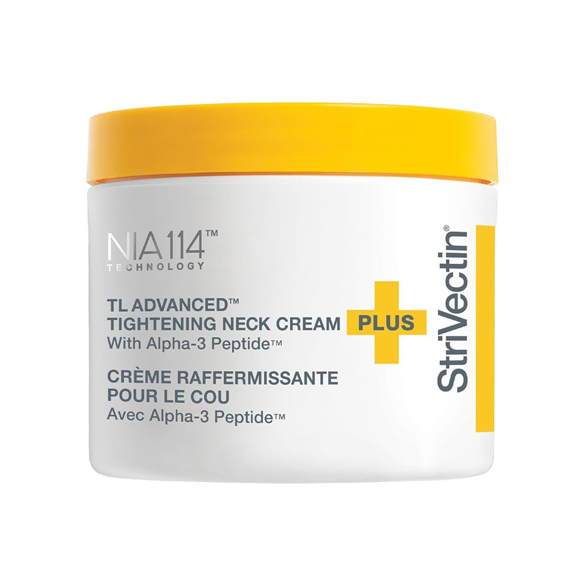 StriVectin TL Advanced Neck Cream Plus bottle with pump for easy daily tightening and lift.