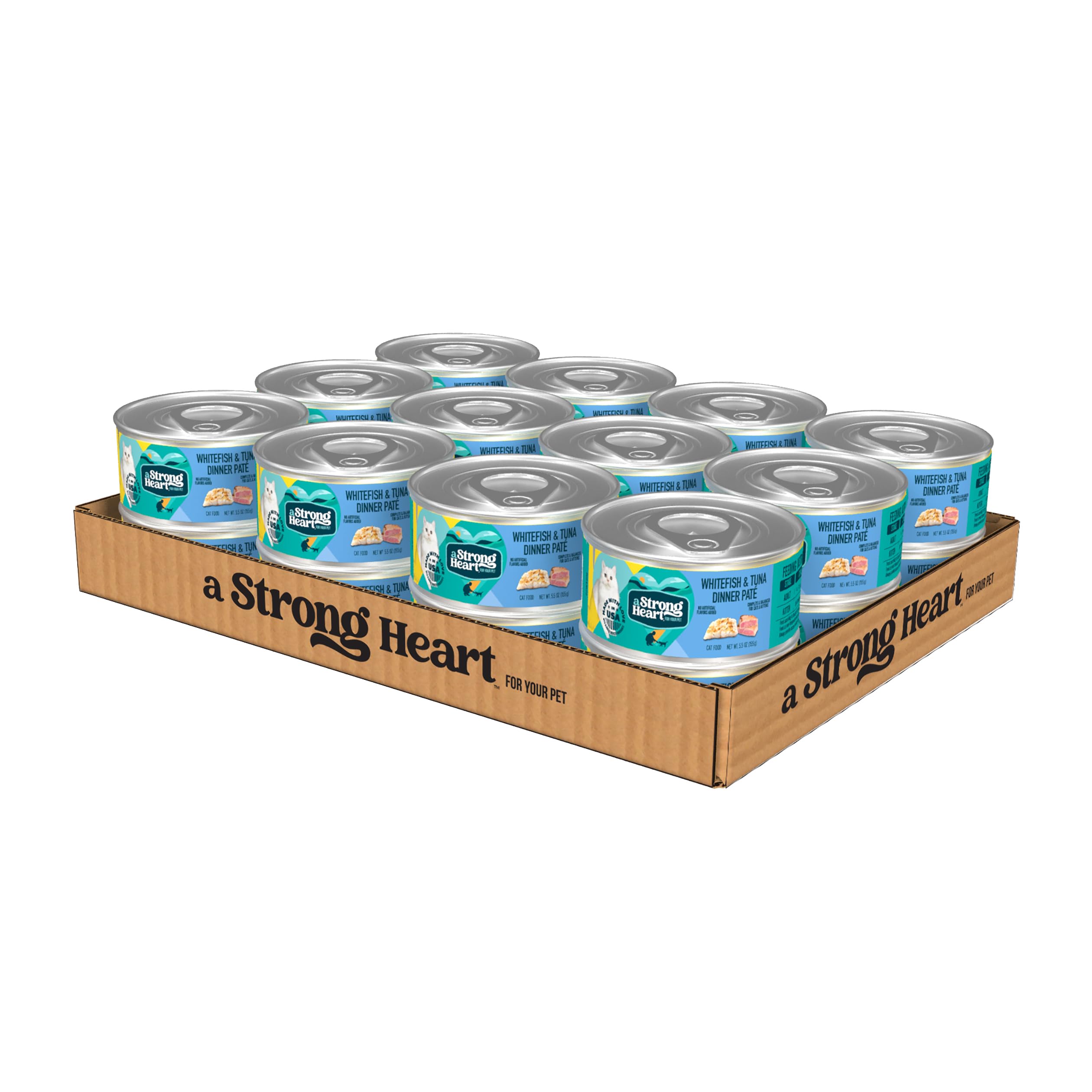 Strongheart boîtes pate mer blanche thon, repas protéiné pour chat