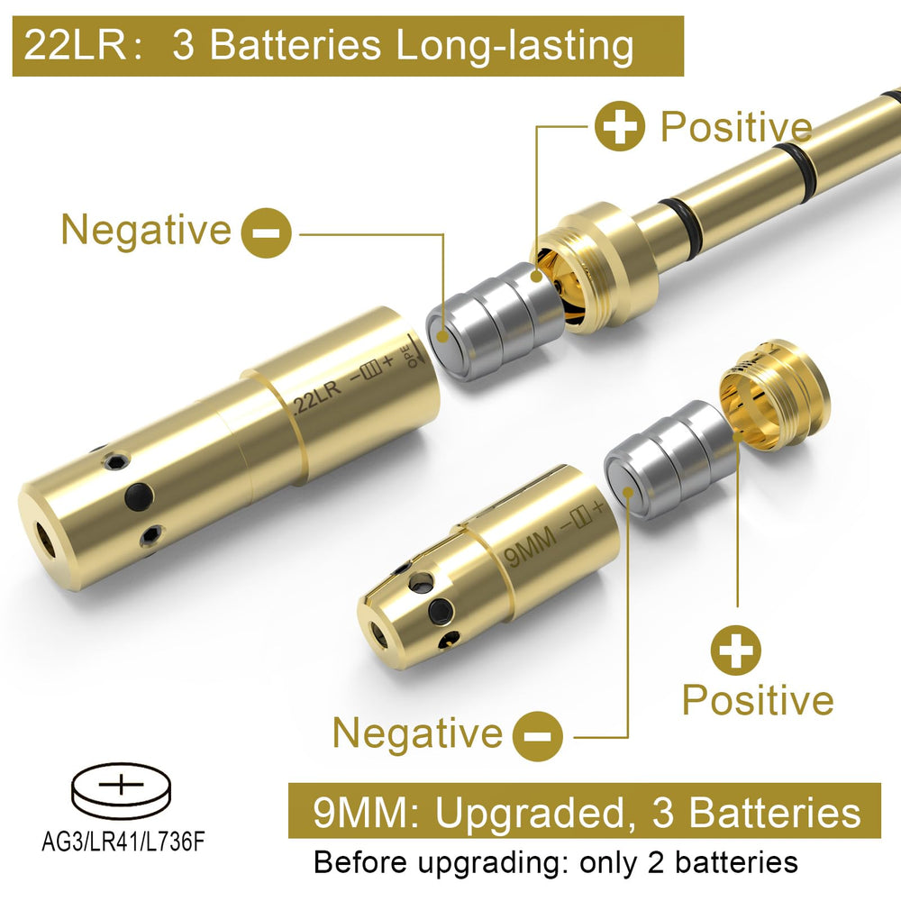 StrongTools laser boresighter for 9mm supports rapid bore sighting
