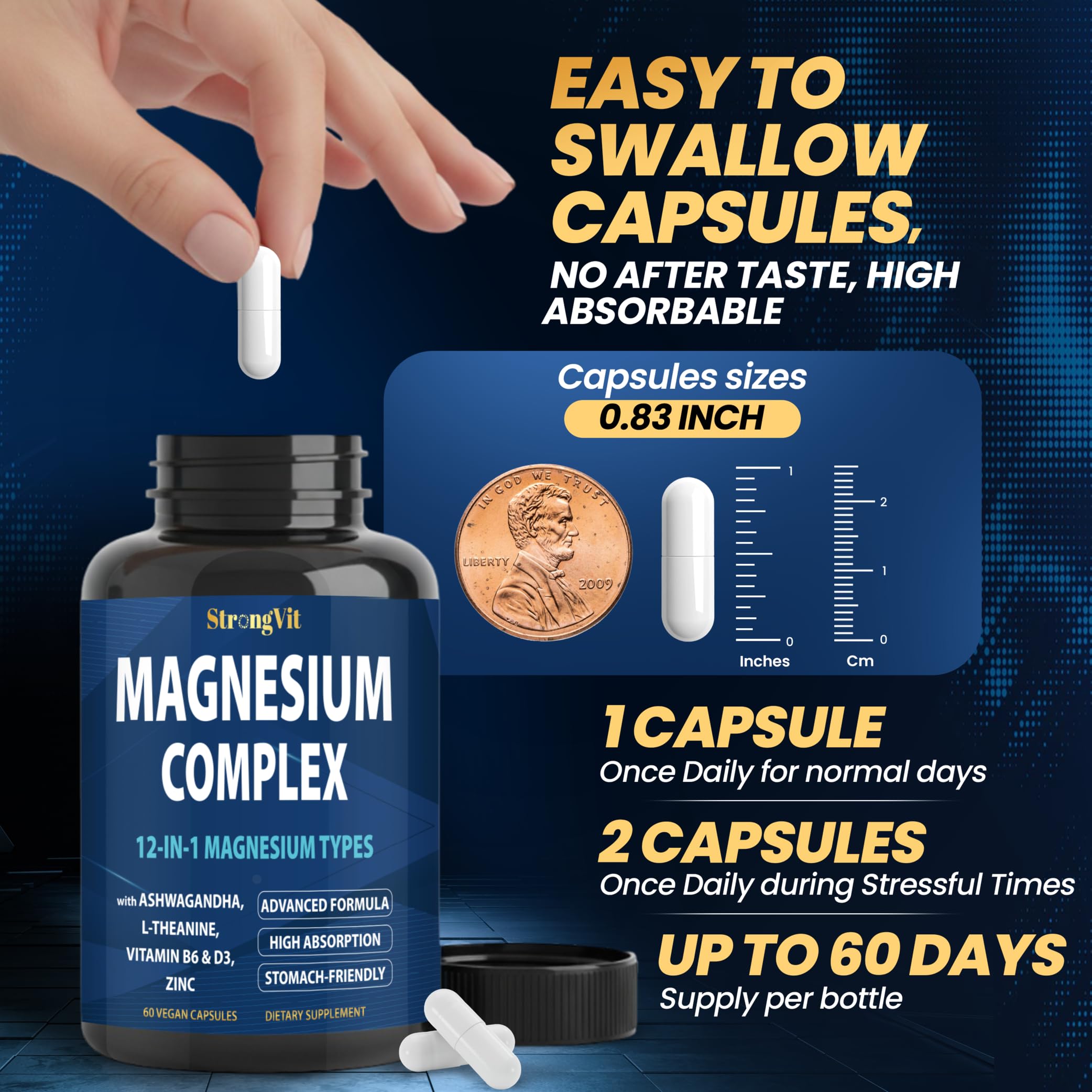 StrongVit gluten-free and GMO-free bottle for allergen-conscious buyers.