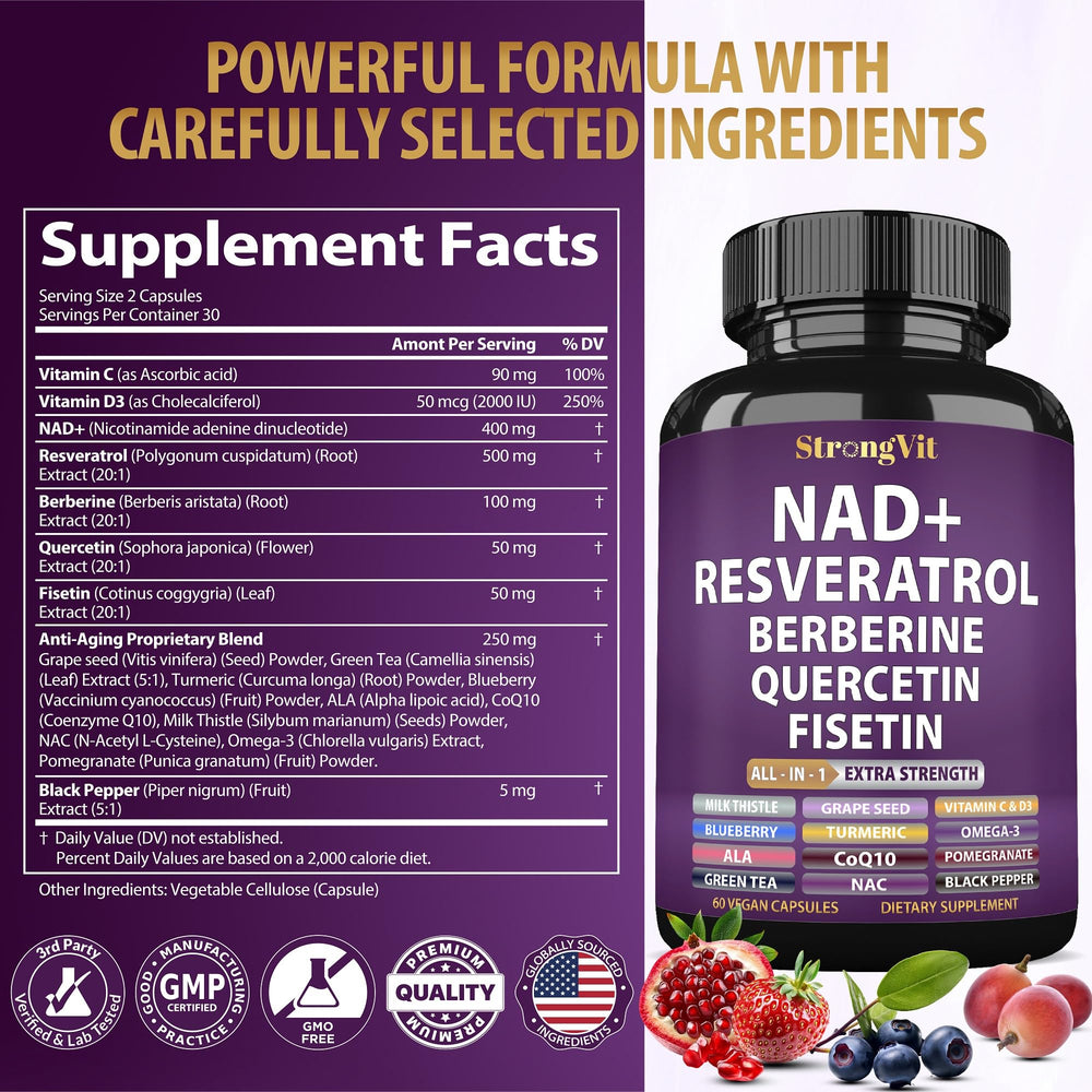 StrongVit NAD Resveratrol in a daily routine setup for energy.
