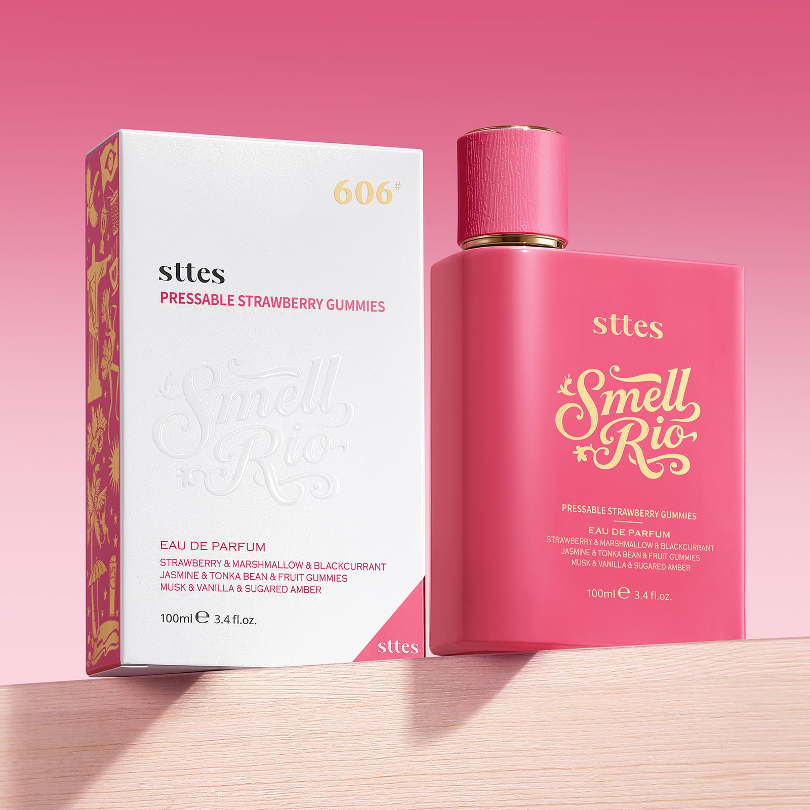 Sttes Smell Rio 606 bottle in hand for on-the-go scent.