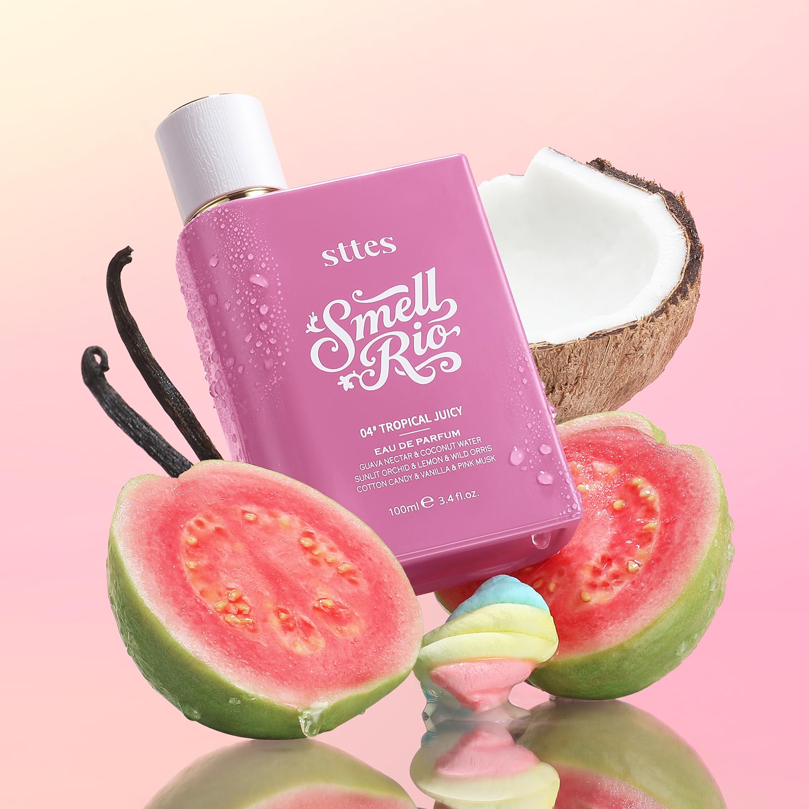 Sttes Smell Rio Perfume vanilla and marshmallow add softness.