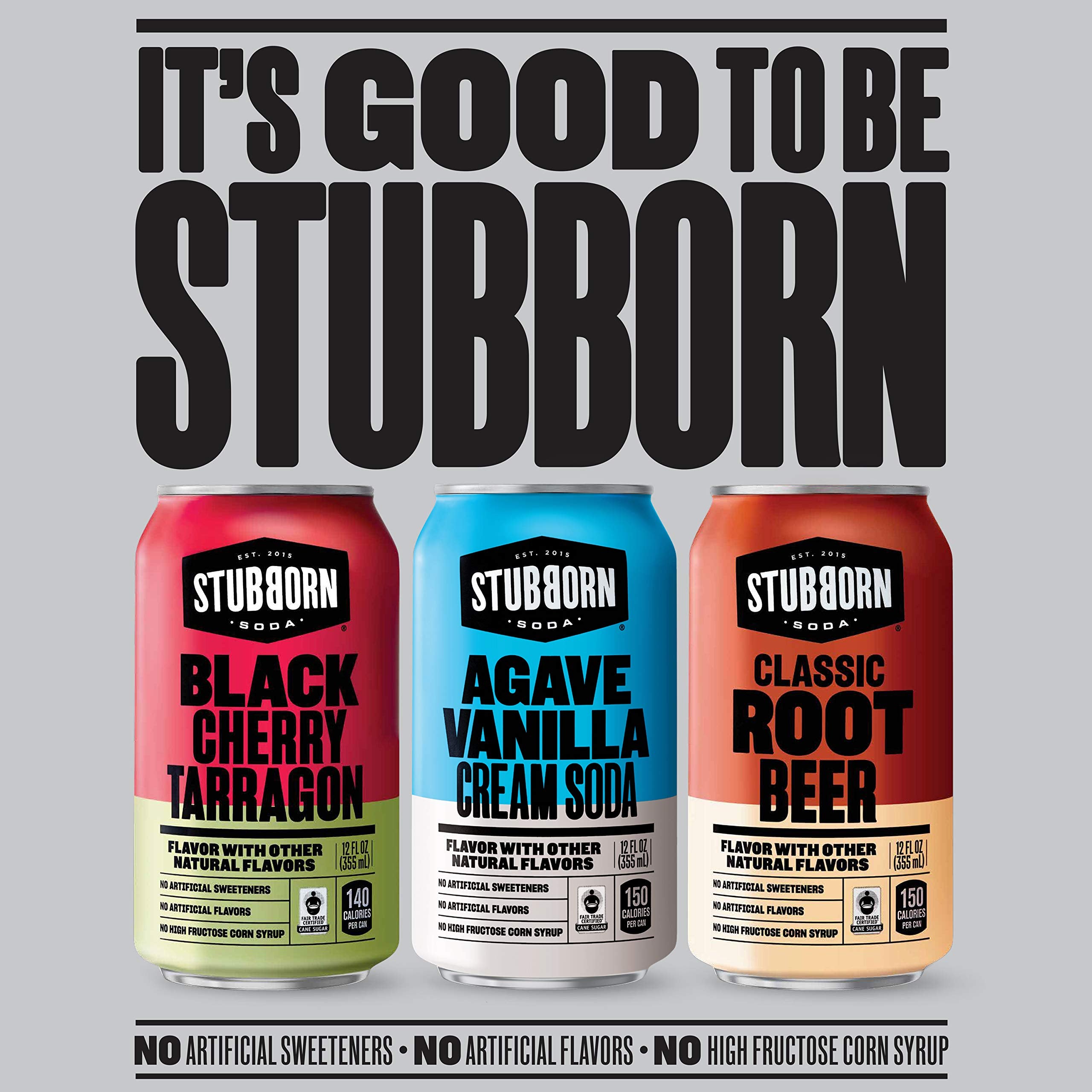 Stubborn Soda Agave Vanilla Cream Soda can with smooth vanilla notes.