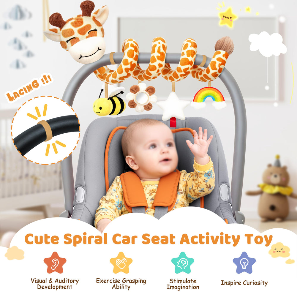 Stuffed giraffe BPA-free cotton materials ensure soft, safe play.