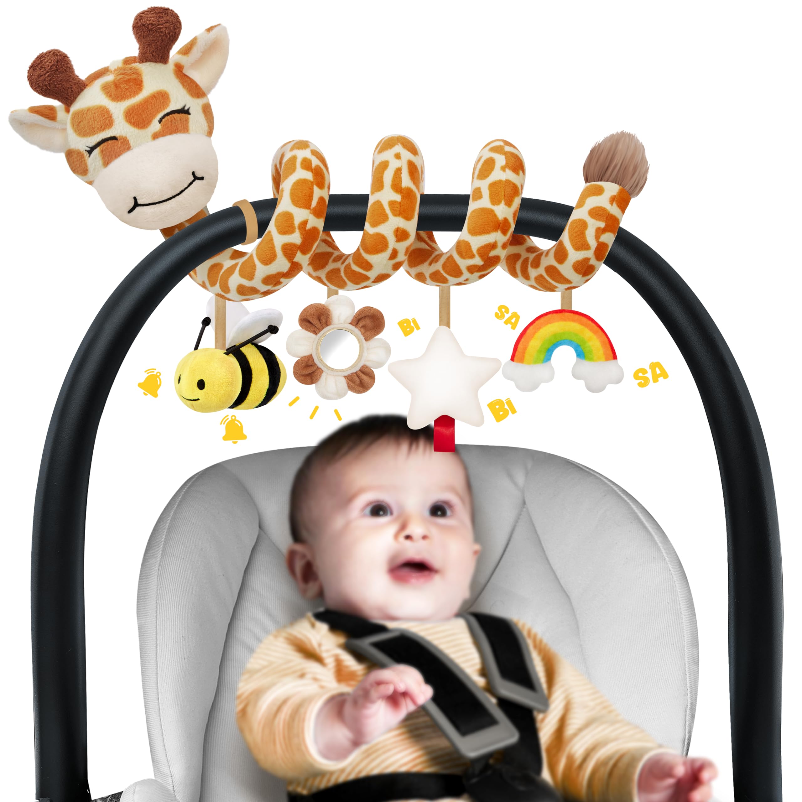 Stuffed giraffe gift-packaging-ready design ideal for baby showers and birthdays.