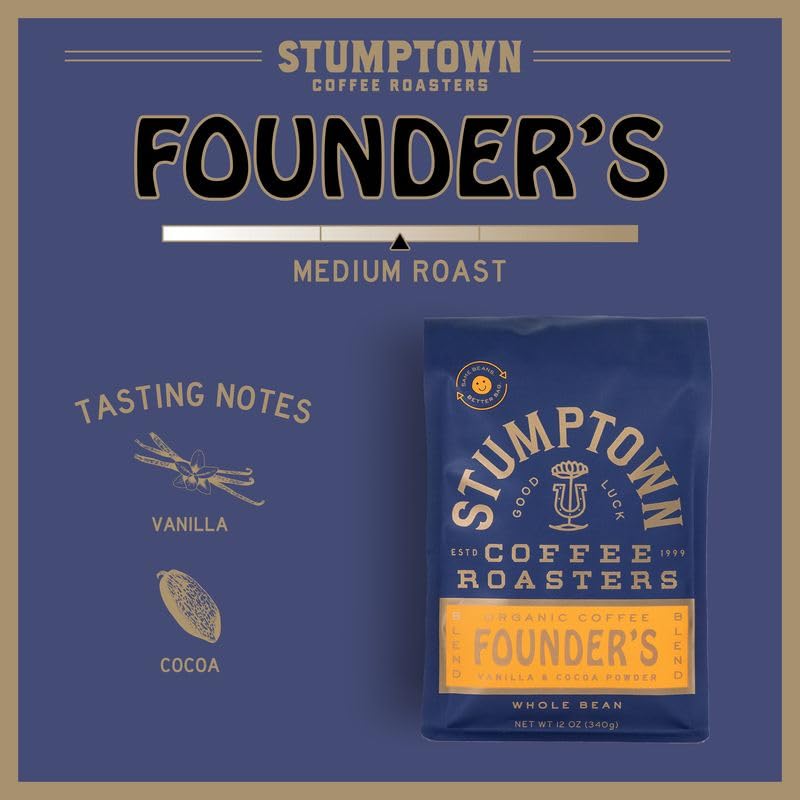 Stumptown Direct Trade coffee—transparent sourcing supports long-term producer relationships.