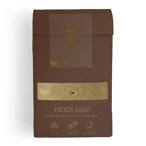 Stumptown French Roast dense beans closeup for bold espresso potential.