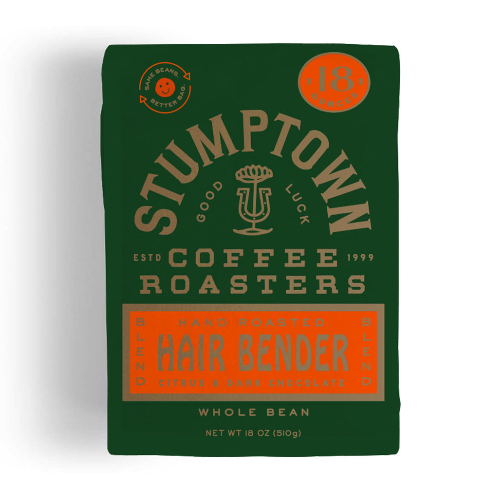 Stumptown Hair Bender whole bean bag ideal for versatile home brewing.