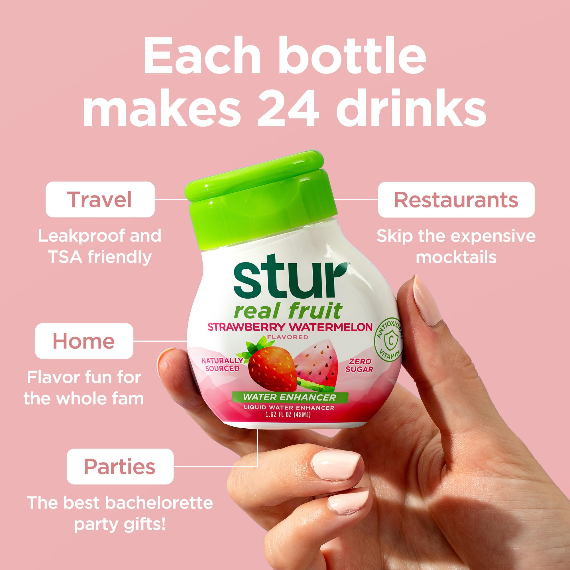 Five-bottle Stur pack for convenient hydration.