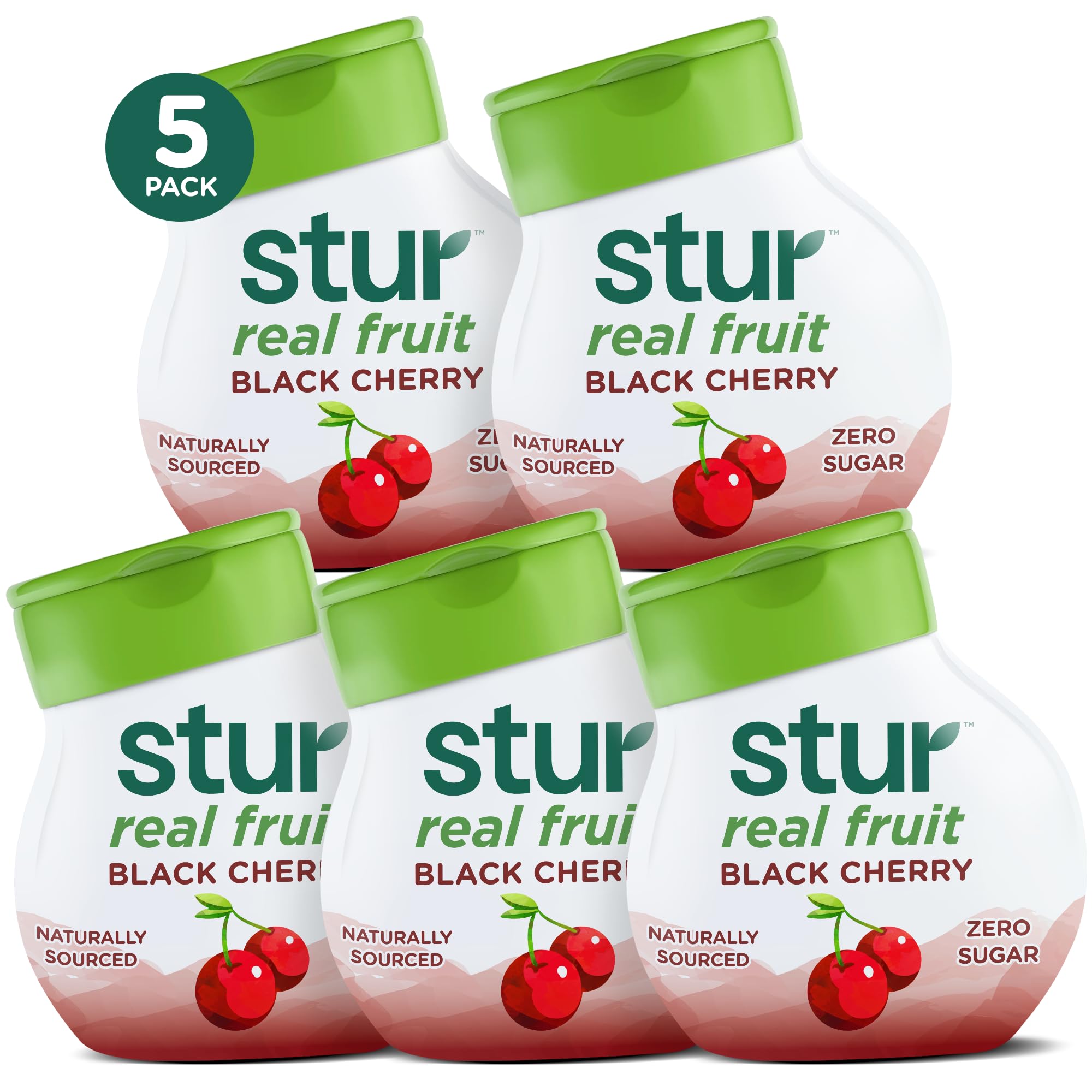 Stur Liquid Water Enhancer bottle in black cherry flavor boosts hydration with zero calories.
