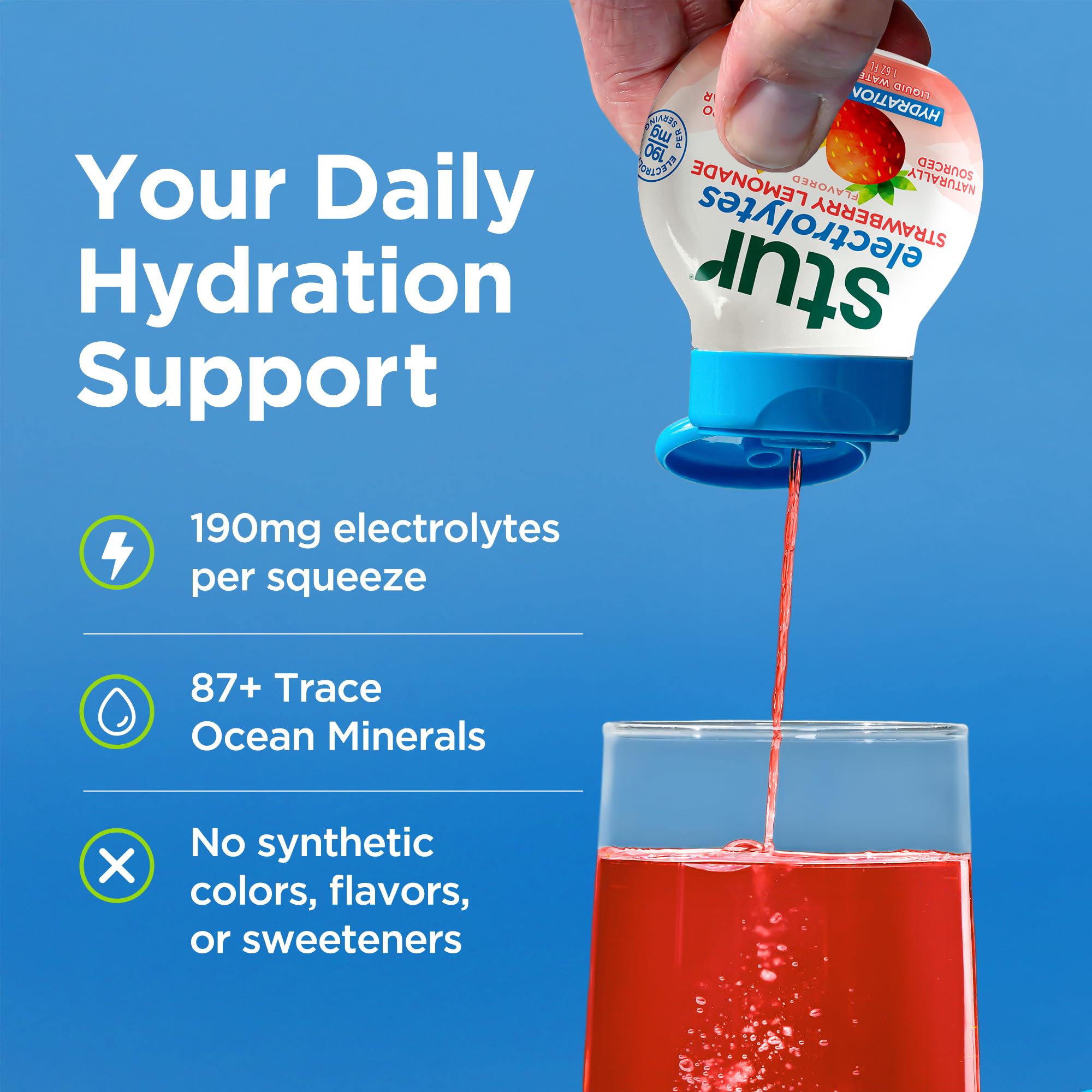 Stur Liquid Water Enhancer flavors display highlights range of choices