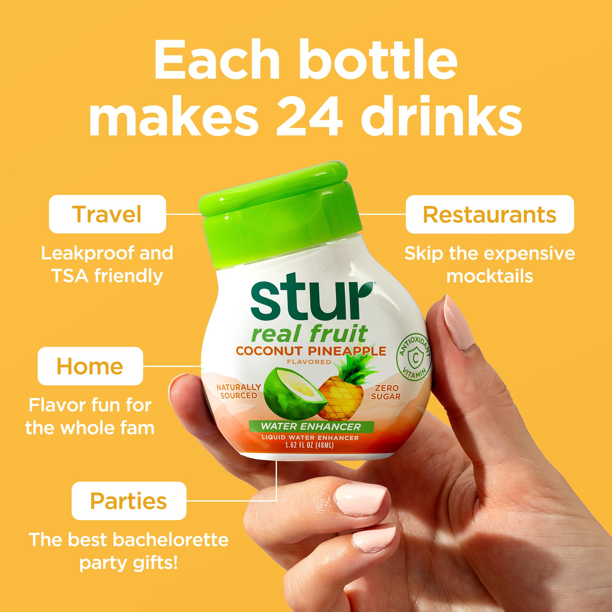 Stur ingredients image, real fruit extracts and no artificial additives