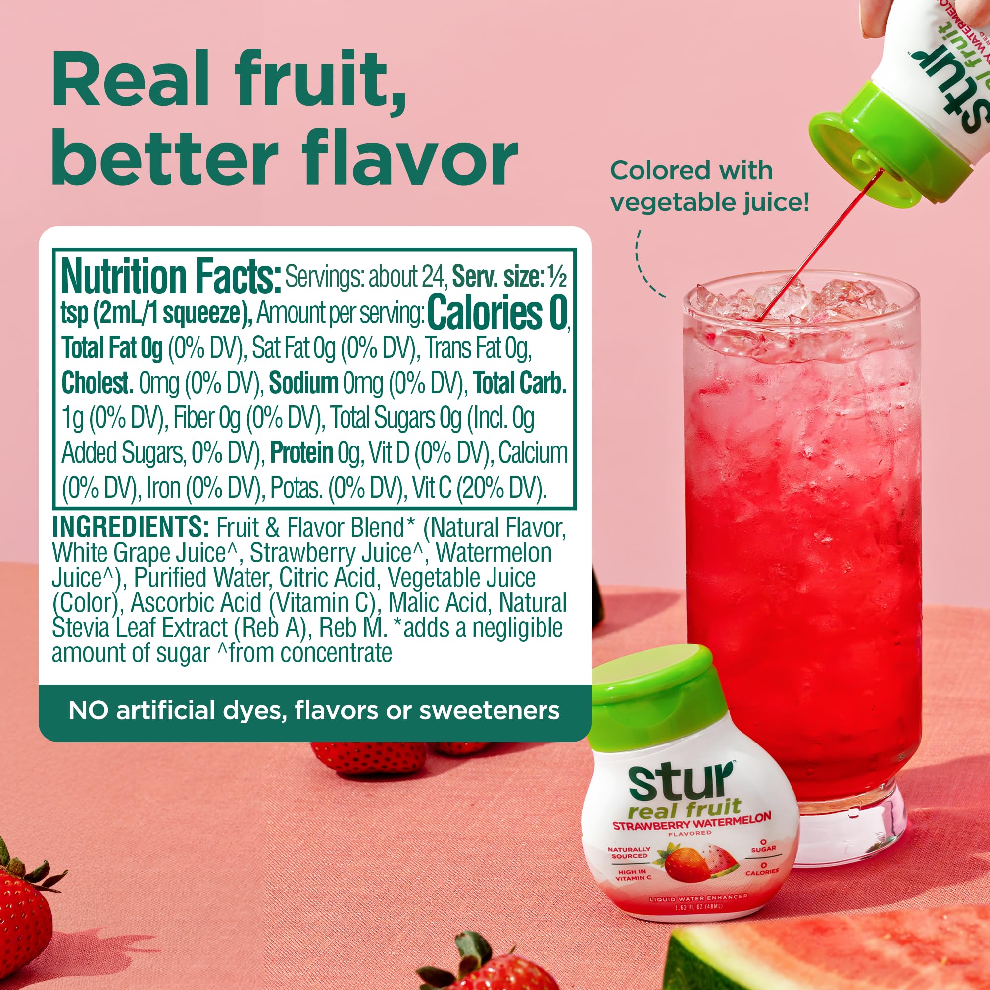 Stur pour into glass showing quick flavor boost on the go.