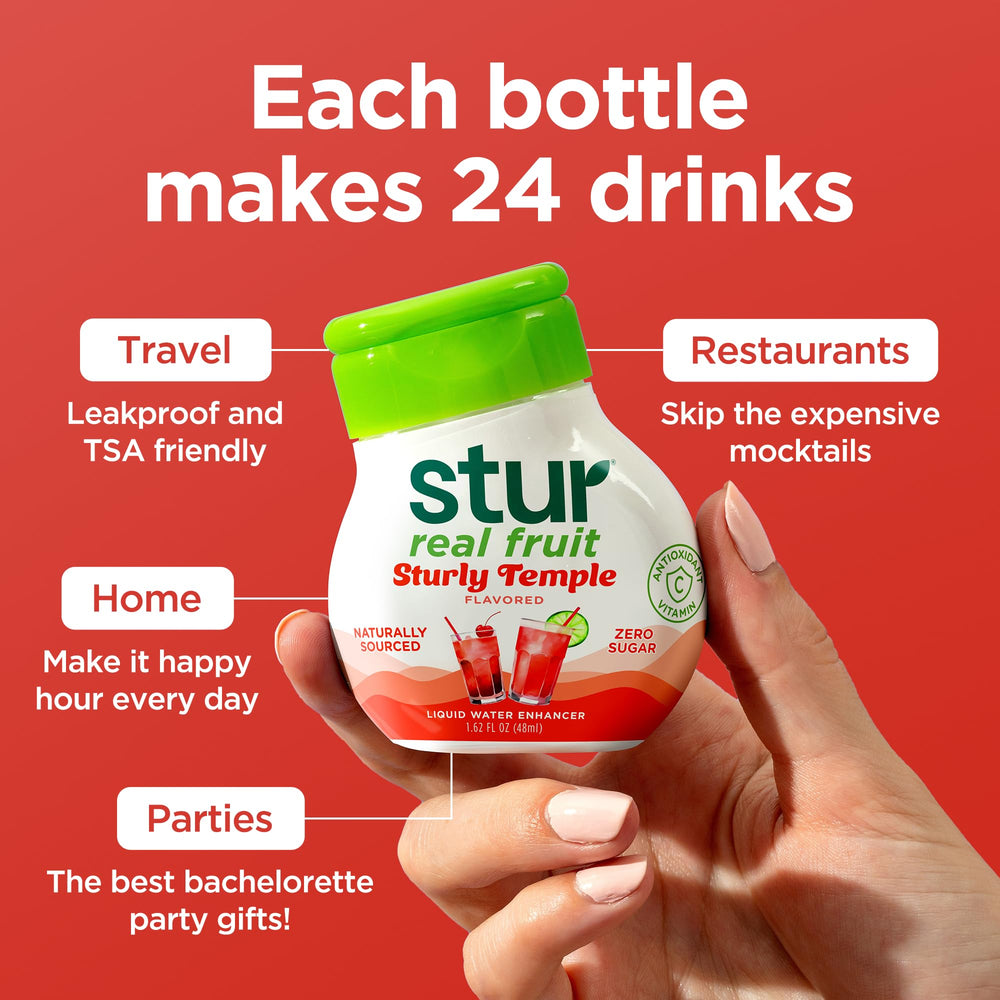 Stur non-GMO ingredients list communicates clean, plant-based flavor.