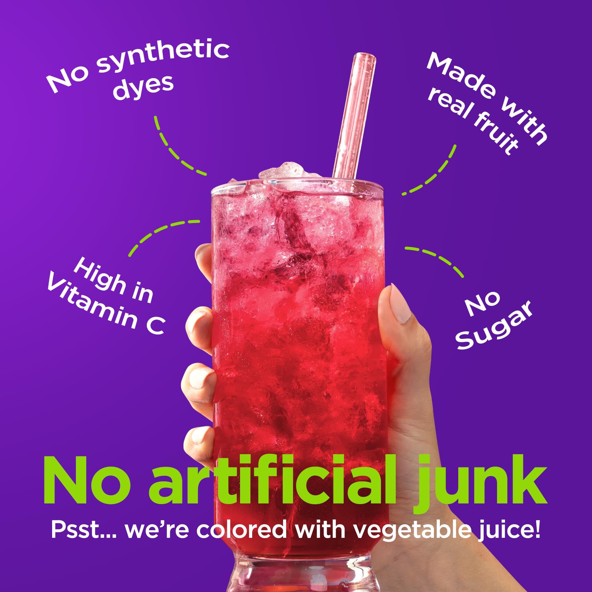 Stur Concord Grape zero sugar and zero calories claim on label