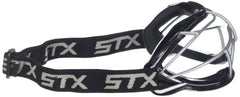 STX 4Sight+ S adult lacrosse goggle padding closeup highlights easy-clean silicone.
