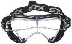 STX 4Sight+ S adult lacrosse goggle side view showing moisture-resistant silicone padding.