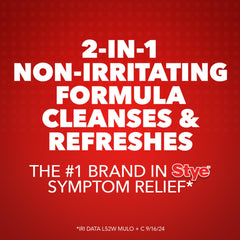 Stye eye wipes, pre-moistened for quick oil and debris removal.