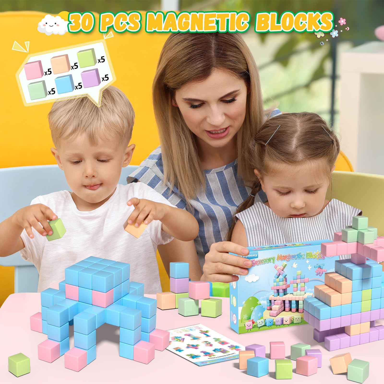 Styleeasy classroom-friendly magnetic blocks ideal for group activities and collaborative learning