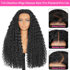 StyleLife wig with drawstring cap close-up, secure fit without glue.