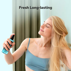 StyleShark Sea Salt Spray being applied to damp hair for easy styling