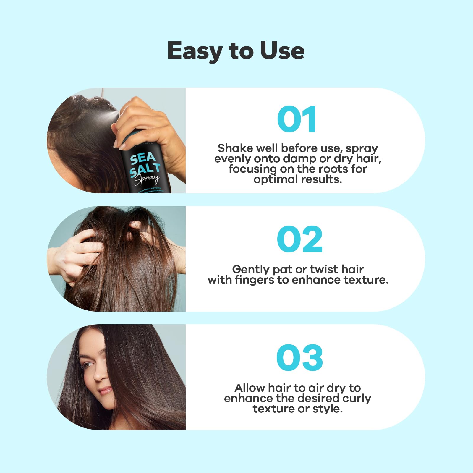 StyleShark Sea Salt Spray delivers a light-hold, shine-free finish on hair