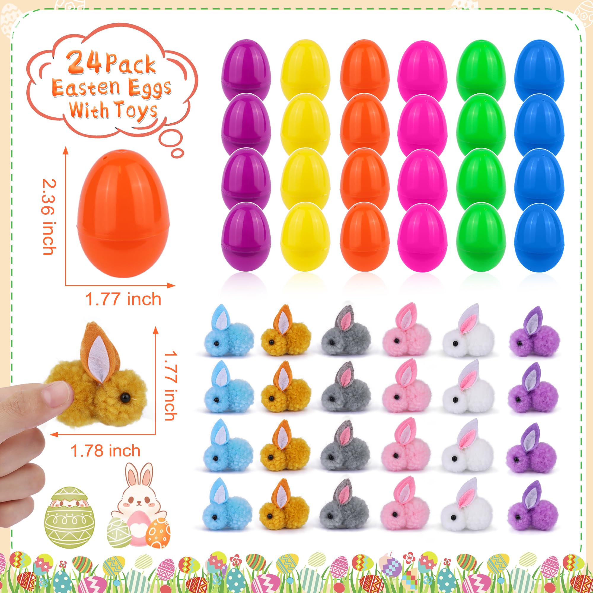 StzMamil six-color eggs add vibrant variety for kids' hunts.
