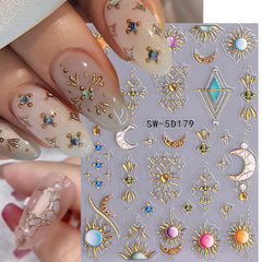 STZPRONAIL bohemian gothic nail art stickers for diverse styles