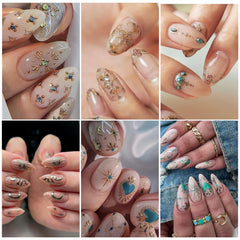 STZPRONAIL moon-star embossed 5D stickers for celestial manicure