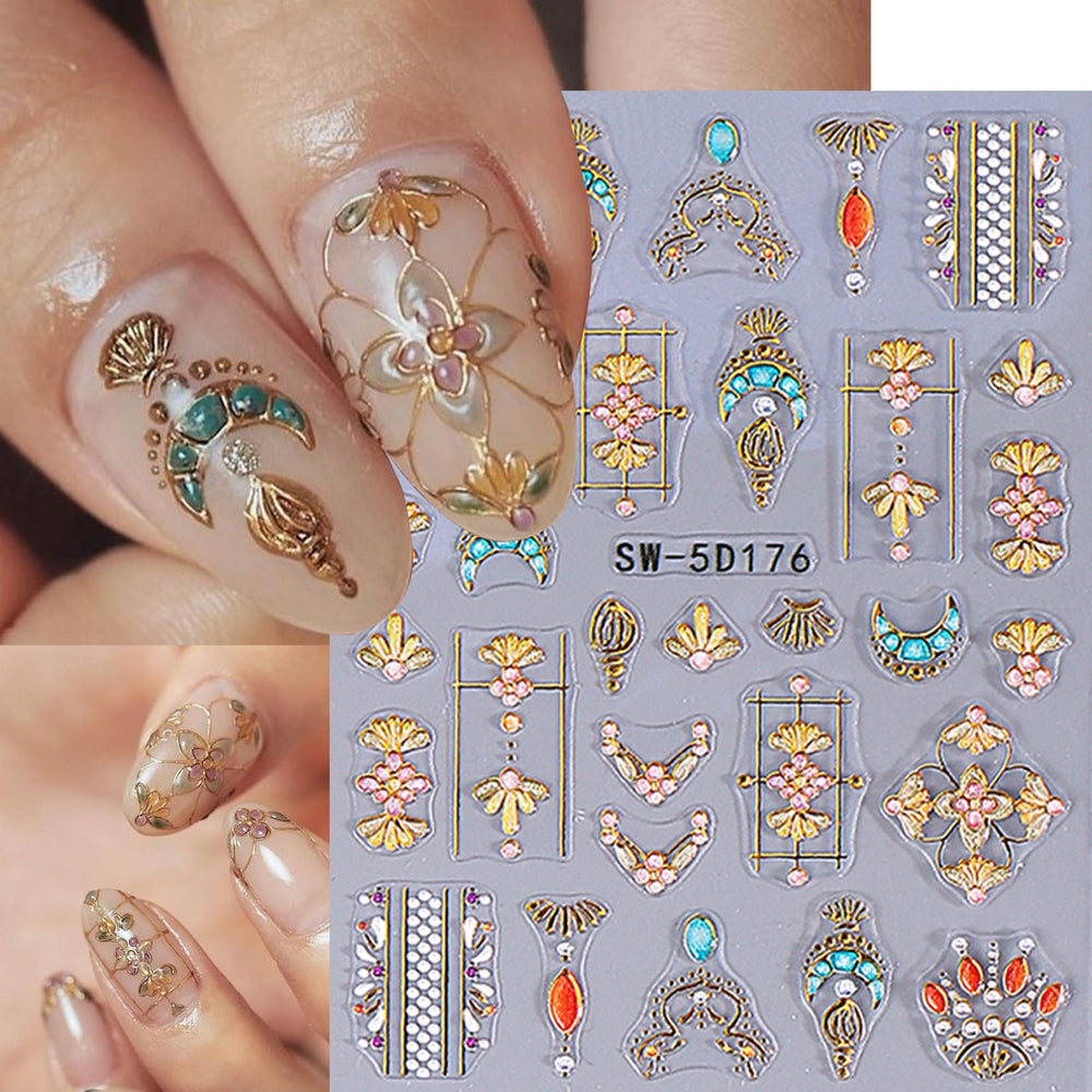 STZPRONAIL snakes moons stars decals for dramatic nail decor
