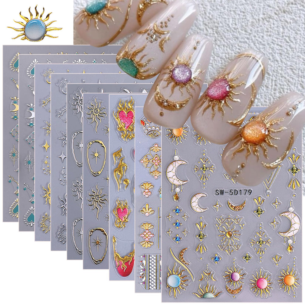 STZPRONAIL sun-star embossed nail stickers for radiant nails