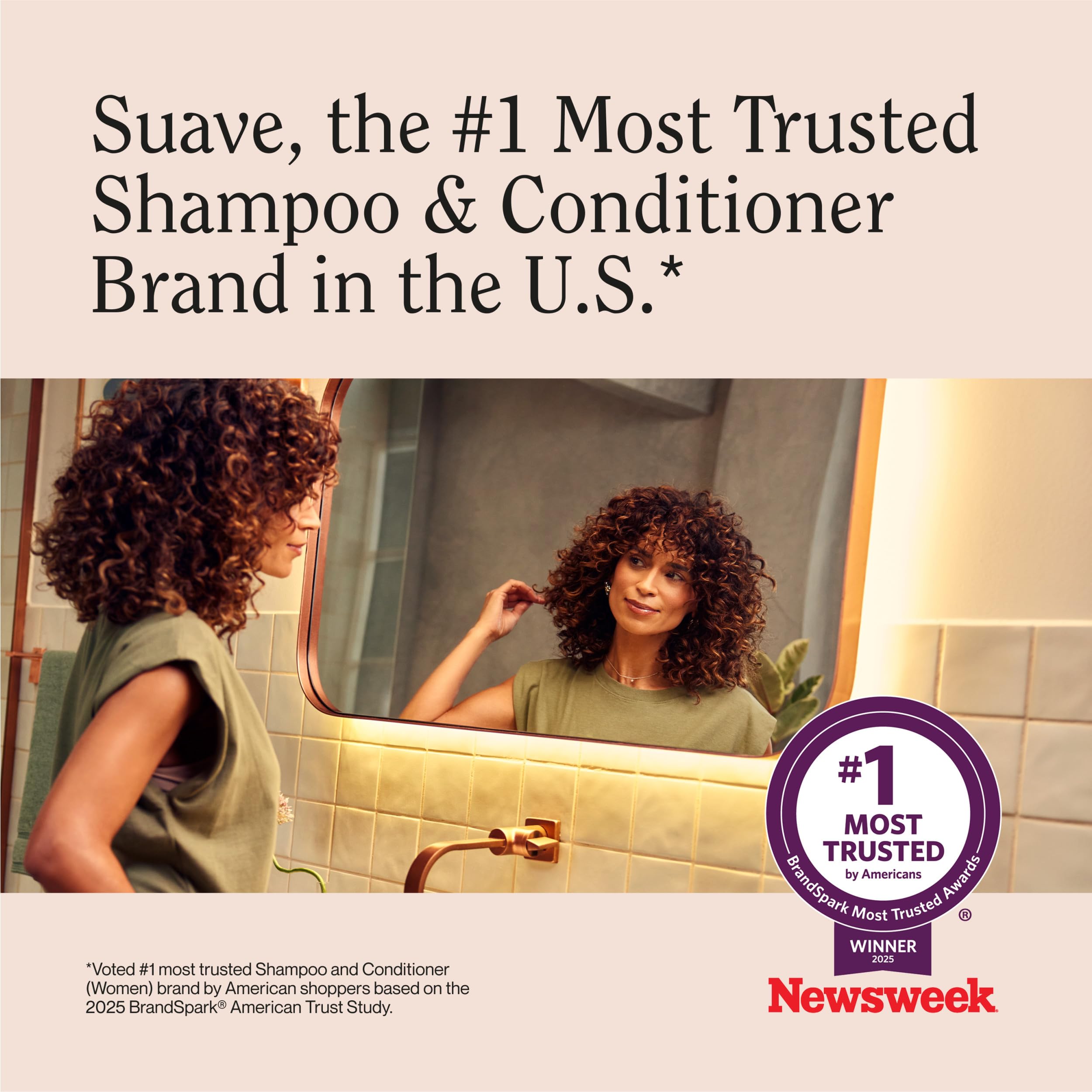 Family-friendly 4-pack display of Suave Almond and Shea Butter Shampoo