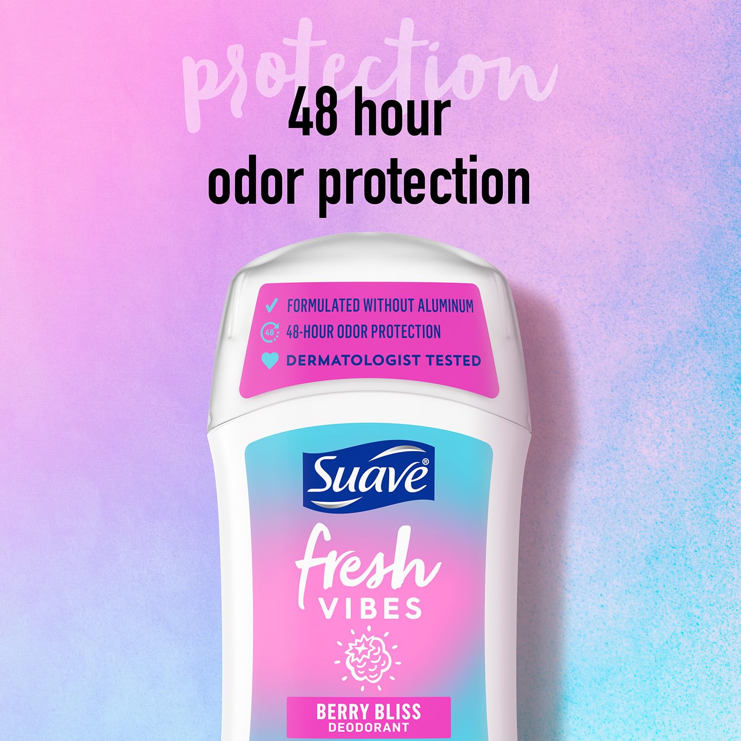 Aluminum-free Suave Berry Bliss deodorant for kids and teens with gentle protection