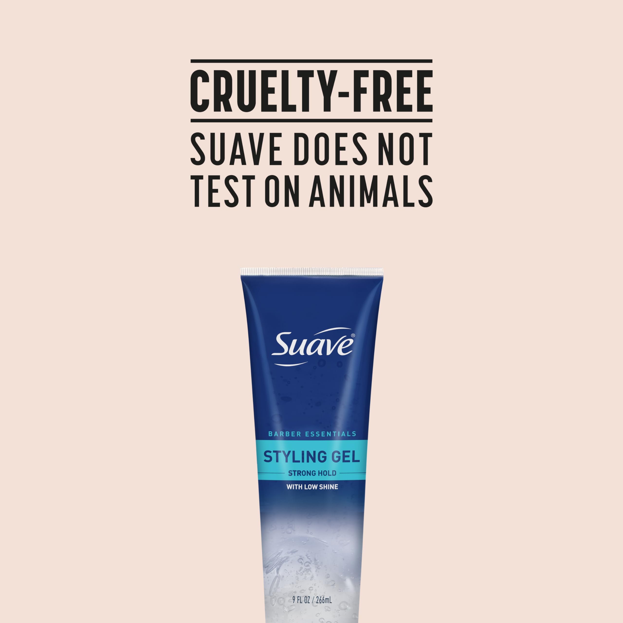 Suave Barber Essentials Gel is cruelty-free, offering barber-quality styling without animal testing.